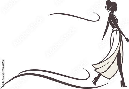 silhouette of a woman fashion people logo design concept template 