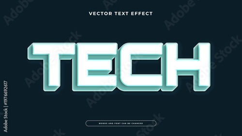 Professional glowing white 3D text effect with a cyan shadow for high-tech and corporate themes