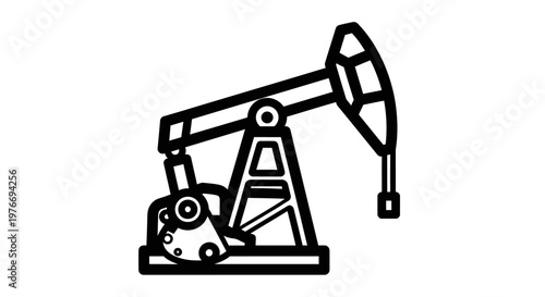 Oil pumpjack symbolizes industrial machinery used in petroleum extraction.