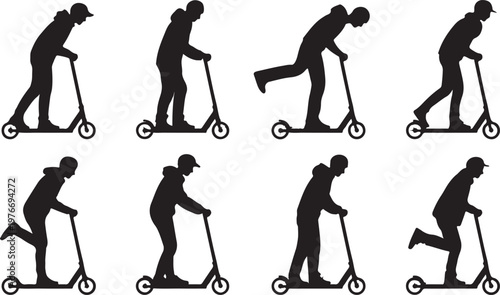 kick scooter silhouettes