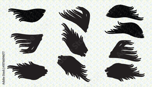 black brush strokes on pastel colorful background