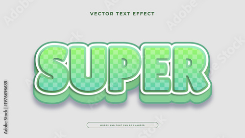 Green checkered pattern Super text effect