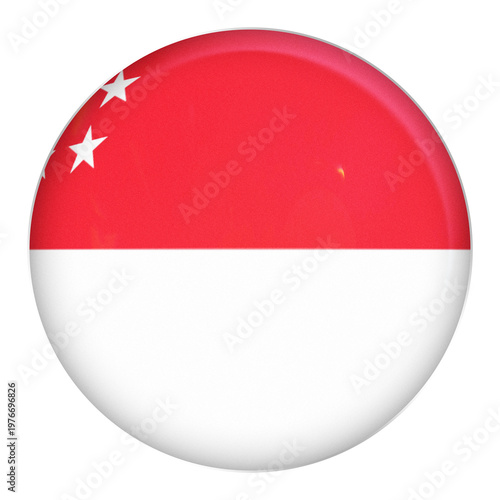 Brightly Illustrated Flag of Singapore Represented as a Glossy Circular Button or Emblem on a Clean White Background with Subtle Shading Free Download Brightly Illustrated Flag of Singapore Represented as a Glossy Circular Button or Emblem on a Clean White Background with Subtle Shading - GFXLoad
