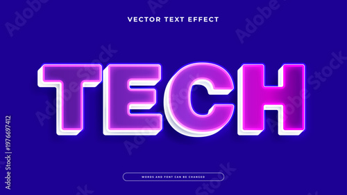Modern tech purple glow text effect with clean white borders and futuristic feel