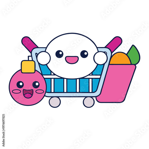 A bright supermarket aisle lined with colorful shelves, neatly stacked goods, and clear signs guiding shoppers through a lively path filled with choices and everyday essentials.
