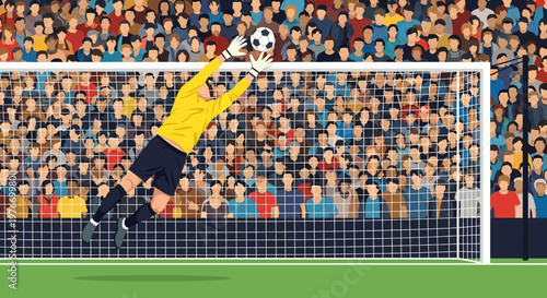 Soccer player in mid air jump.