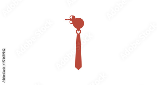 Red Earring with Tassel and Circle.