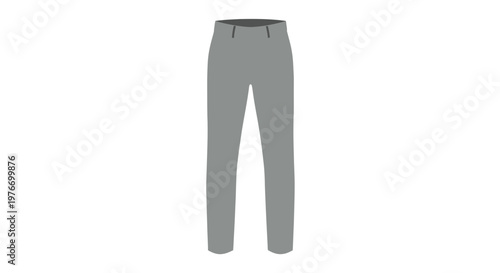Gray Trousers Front View Illustration.