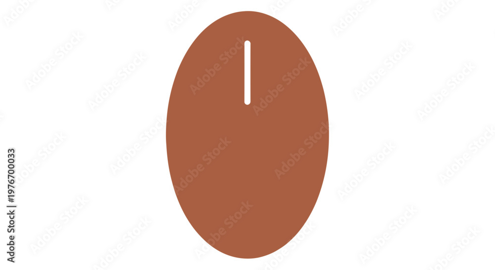 Fototapeta premium Brown Oval Object with Vertical Slot.