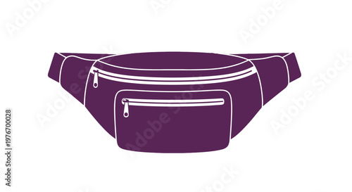 Purple Fanny Pack with Zipper Pockets.