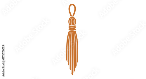 Orange Tassel Pendant Isolated on White.