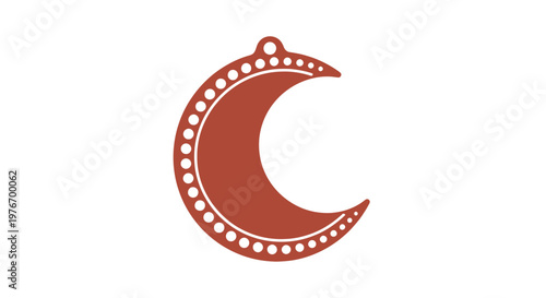 Crescent Moon Jewelry Pendant Icon Symbol.