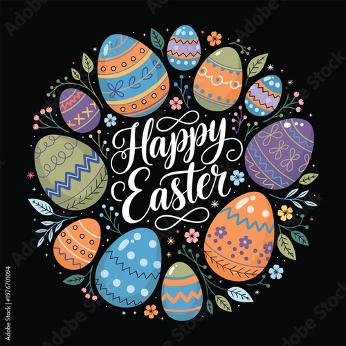 Vibrant easter egg wreath a colorful celebration of spring and renewal