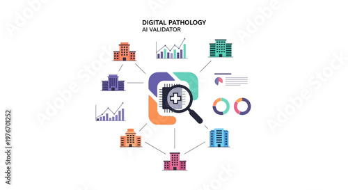 Digital Pathology AI Validation Concept with Data Analysis and Hospitals