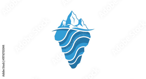 Iceberg Floating on Water Surface.