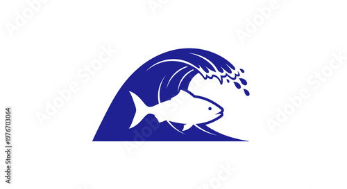 Large White Fish Under Wave.