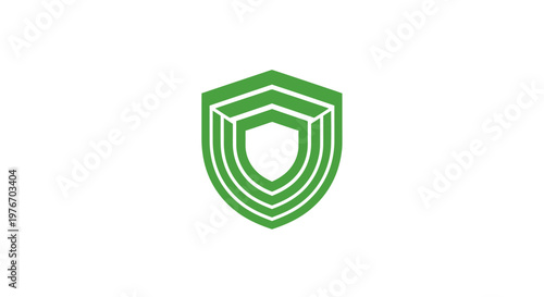Green Shield Protection Security Icon.