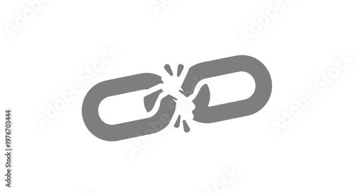 Broken Chain Link Illustration Concept.
