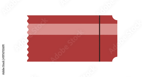 Red Ticket Stub with Tear Line.