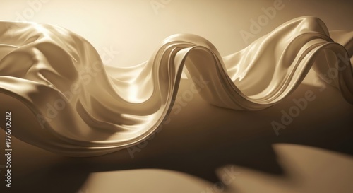 Fluid Fabric: A gentle flow of fabric unfolds gracefully, sculpted by light and shadow, presenting an abstract display of elegance.