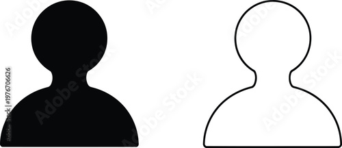 Personal Profile User Icon - Account Avatar Glyph and Outline isolated on transparent background