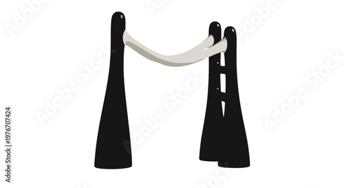 Black Rubber Door Stop with White Band.