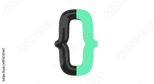 Black and Green Plastic Carabiner Clip.