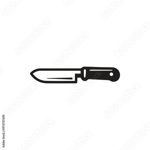 Bold black outline design of a practical multipurpose cutting tool icon on white
