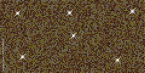 Abstract golden mosaic background with sparkling light effects