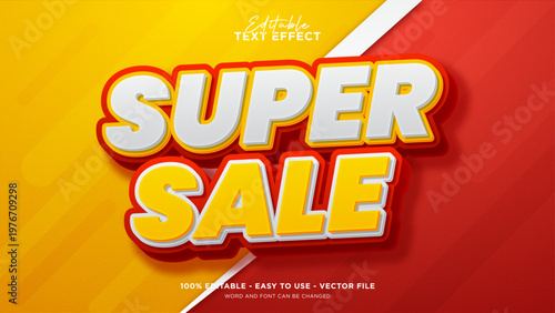 Editable super sale 3d text effect, bold text style effect