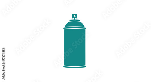 Teal Spray Paint Can with Nozzle.