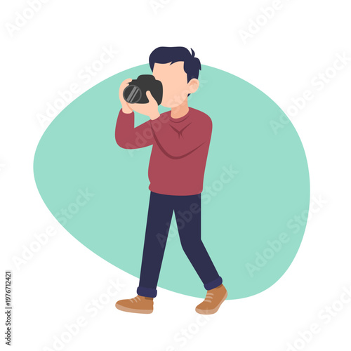 photographer with camera illustration