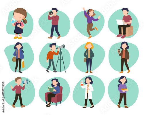 set of people illustration minimalis