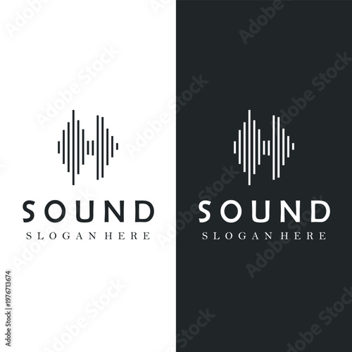 Futuristic Equalizer Sound Logo Digital Audio Wave Technology Design
