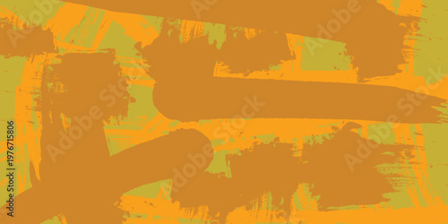 Wallpaper Mural Artistic Abstract Grunge Brushstroke Background with Orange and Green Textured Pattern Torontodigital.ca