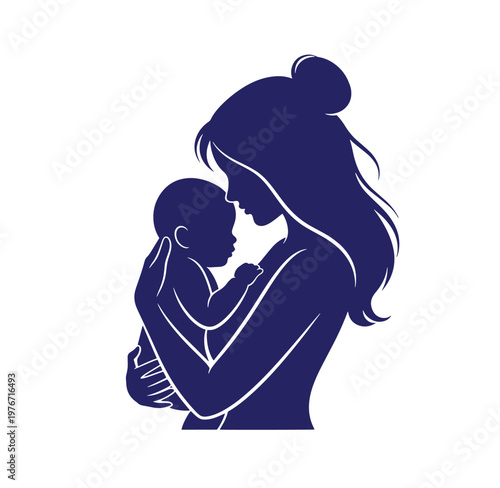 Woman holding baby close to her chest in a loving embrace indoors
