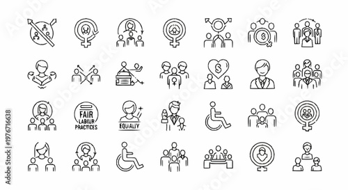 Diversity and Inclusion Icons - Promoting Equality and Fairness.