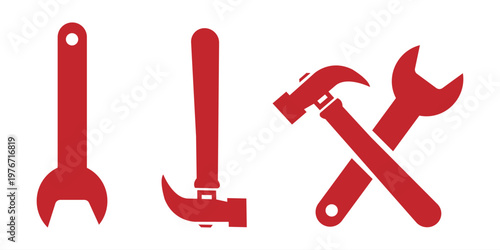 Repair tools icon set. tool icon vector. setting icon vector. Wrench and screwdriver. support, Service