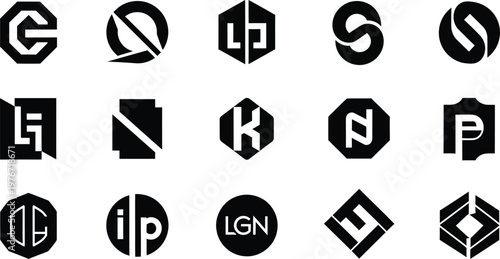 Black Logos on White Background