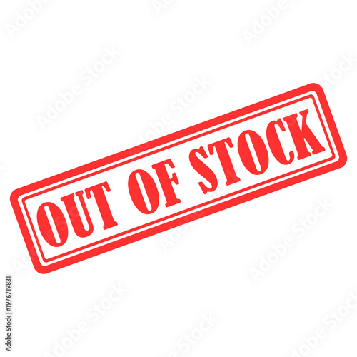 Out of Stock Stamp, Product Unavailable Sold Out Red Label Inventory Sign — transparent PNG