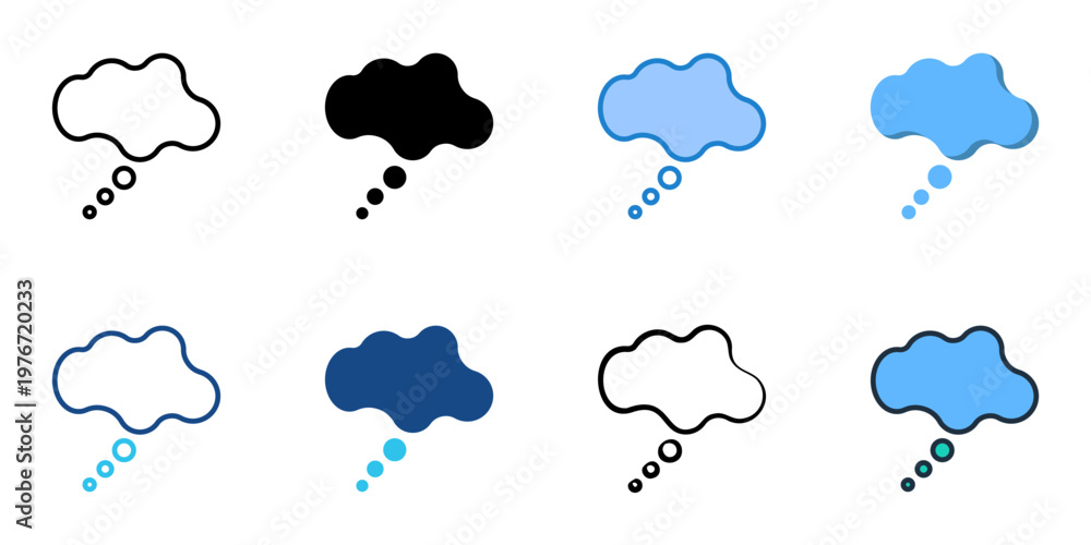 Obraz premium Thought bubble icons set multiple style collection. Editable stroke 