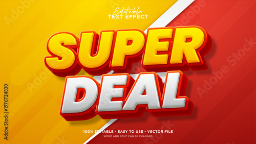 Editable super deal 3d text effect, bold text style effect