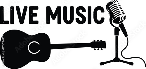 Live music guitar and microphone music performance