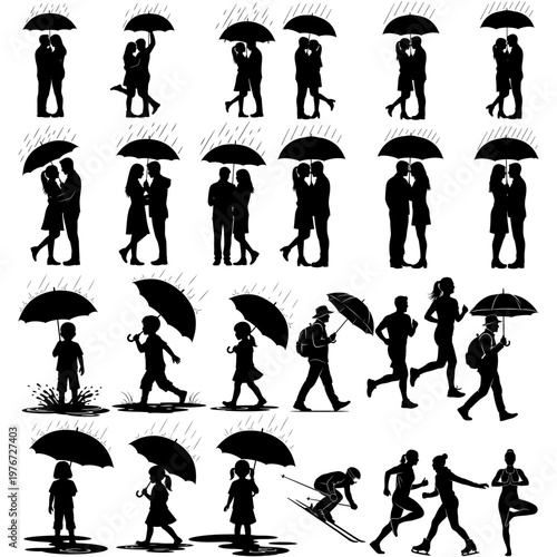 Silhouettes of People Practicing Yoga and Meditation in Various Poses and Settings

