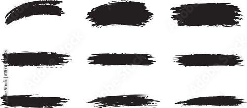 Grunge Brush Underline Set. Grunge Line Shapes Vector for Emphasis, Decoration and Typography Design.