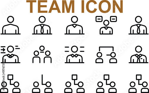 Team icon people communication collaboration symbols graphics  business icons