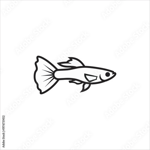 Flying fish vector illustration in glass