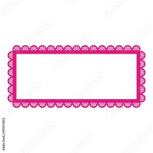 Illustration of a vintage frame with a lace pattern over a white background