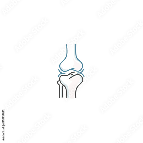 Abstract Stylized Bone Joint Vector Graphic for Medical and Orthopedic Design