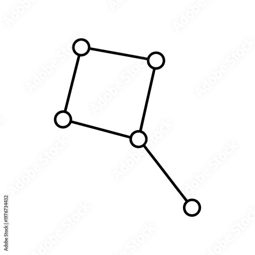 Stylized minimalist molecular structure diagram with nodes and connections